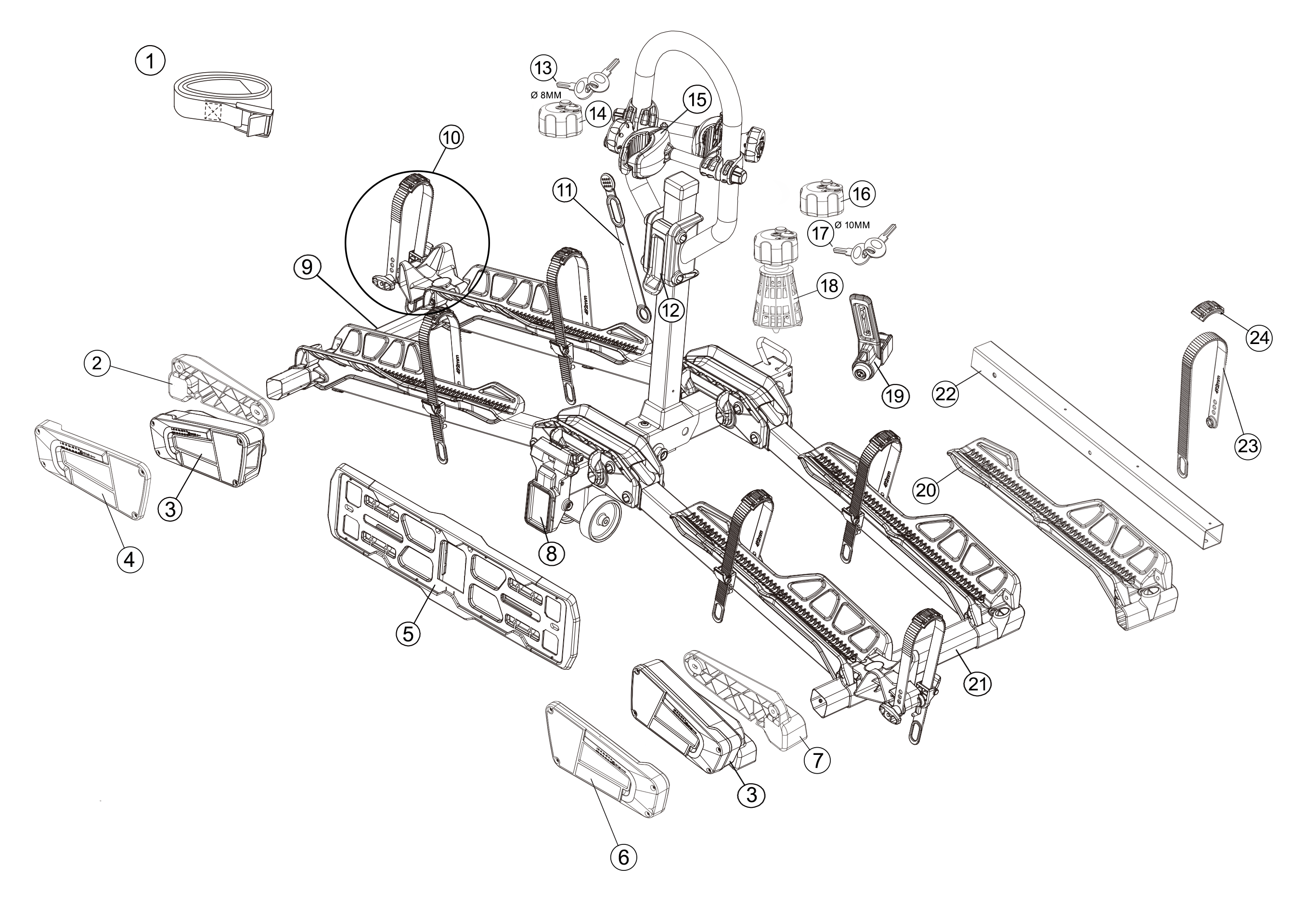 E-SCORPION 2 - Porte-vélo pliable 2 vélos électriques